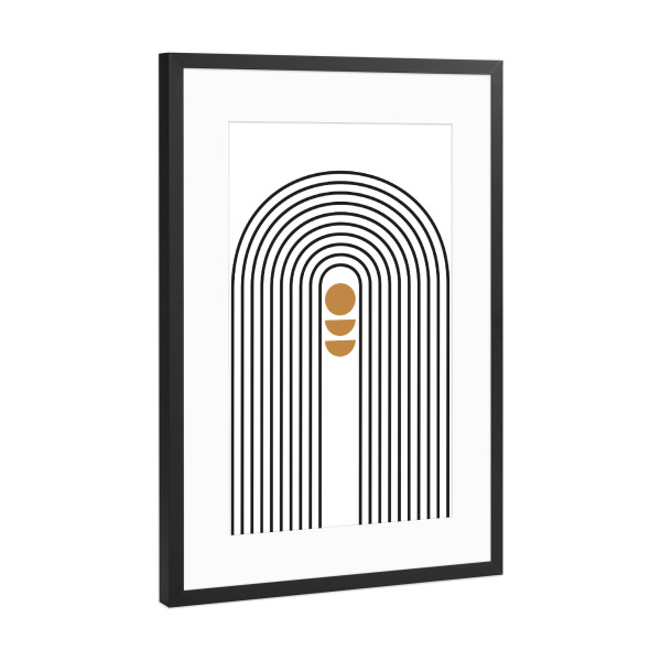 Poster mit Rahmen Schwarz (Metallic) "Mid Century study no.seventeen" artboxONE - Abstrakt,Geometrie