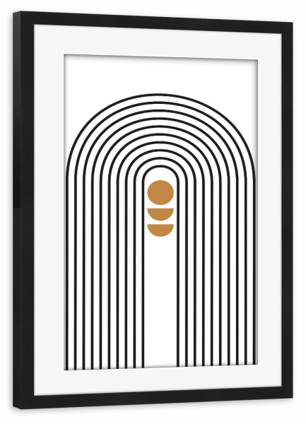 Poster mit Rahmen schwarz "Mid Century study no.seventeen" artboxONE - Abstrakt,Geometrie