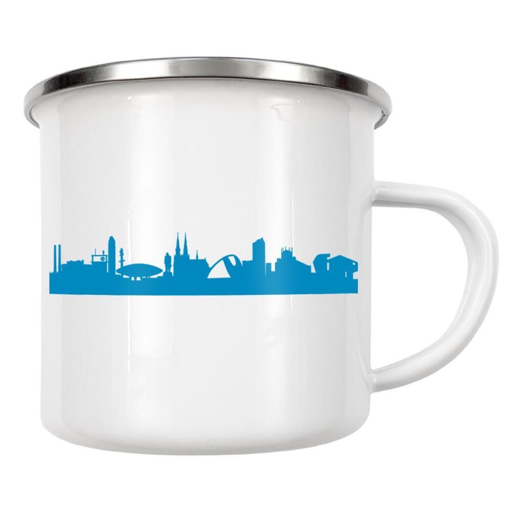 Emaille Tasse "EINDHOVEN 05 Skyline Print monochrome Teal" artboxONE - Städte,Abstrakt,Architektur,Städte / Weitere