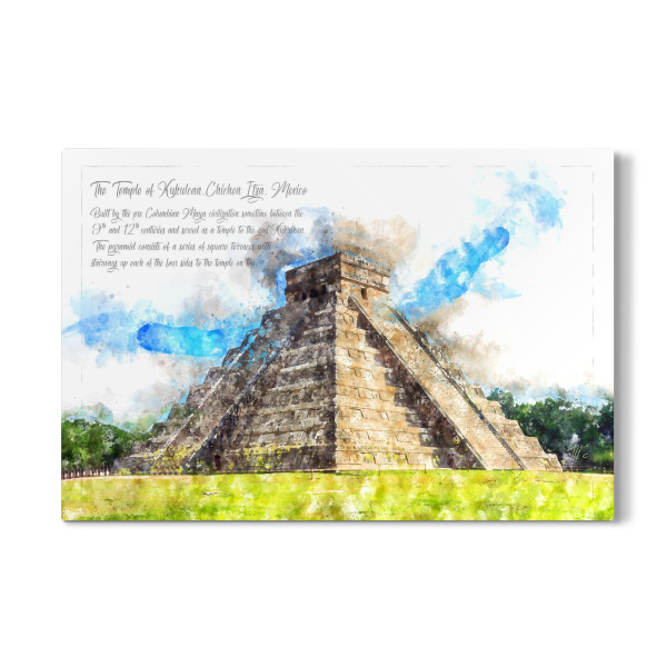 Galerie-Print "Maya Pyramide Mexico Aquarell" 30x20 cm artboxONE
