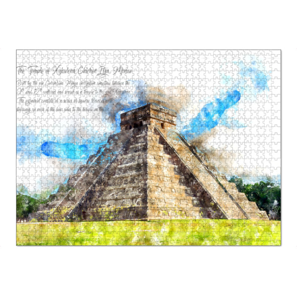 Puzzle Ravensburger "Maya Pyramide Mexico Aquarell" artboxONE - Natur,Architektur,Reise / Länder
