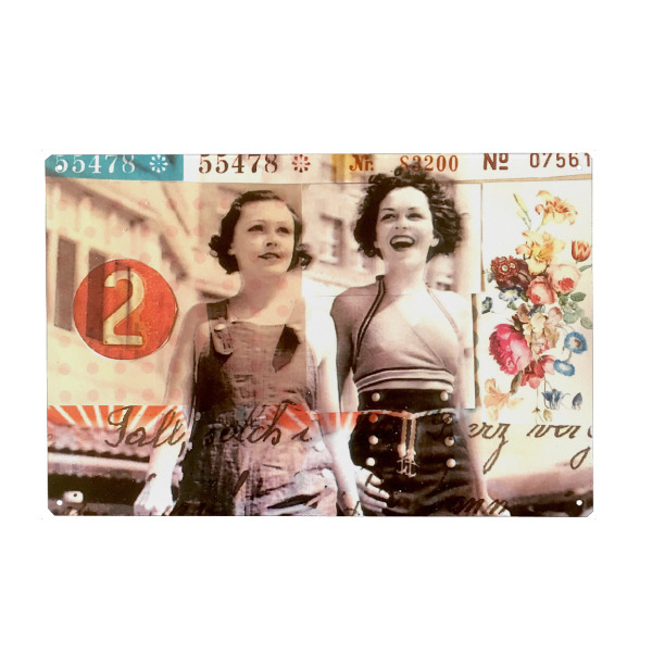 Holzbild "Zwei Ladys in Jeans" artboxONE - Menschen,Liebe,Fashion