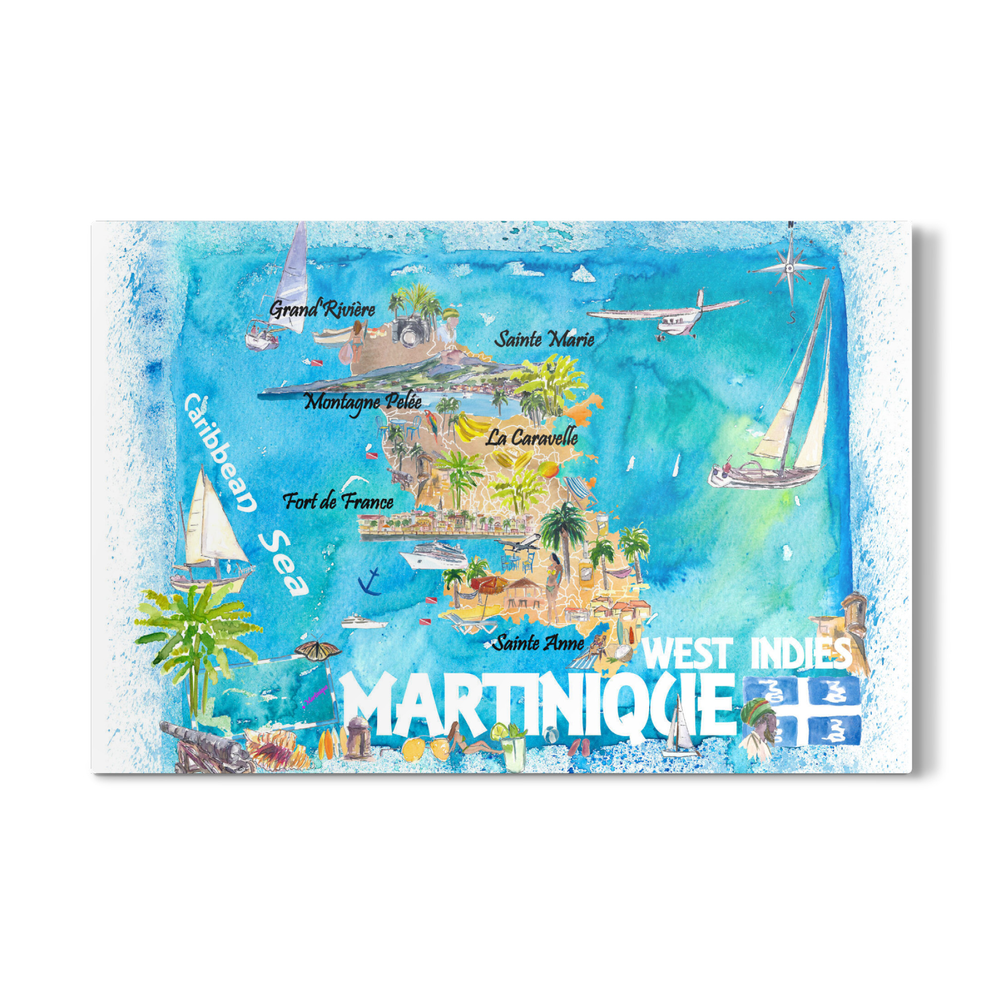 Galerie-Print "Martinique Antillen Karibik Karte" 75x50 cm artboxONE