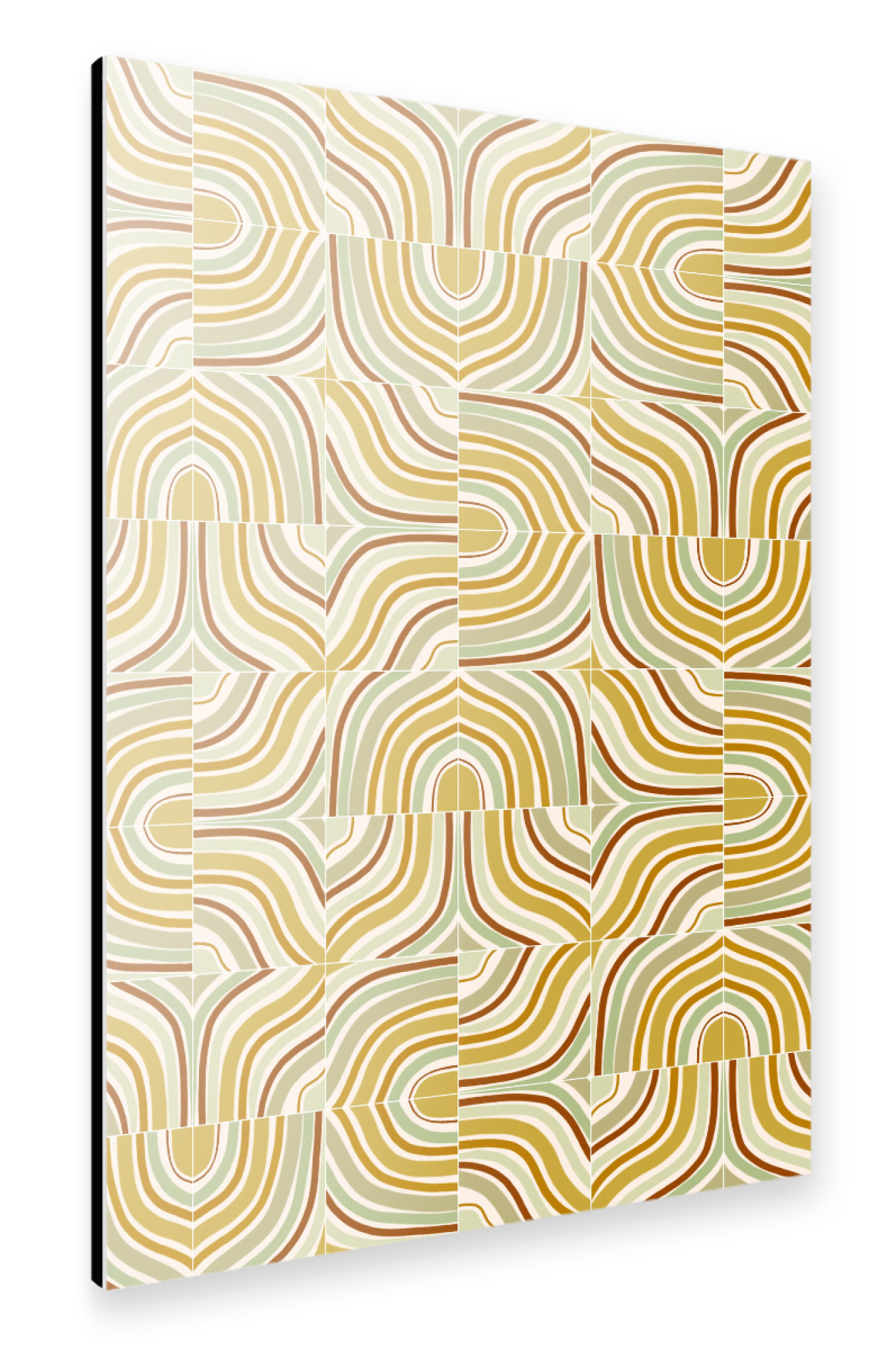 Alu-Dibond "Ochre Mixed Marbled Tiles" 30x20 cm artboxONE