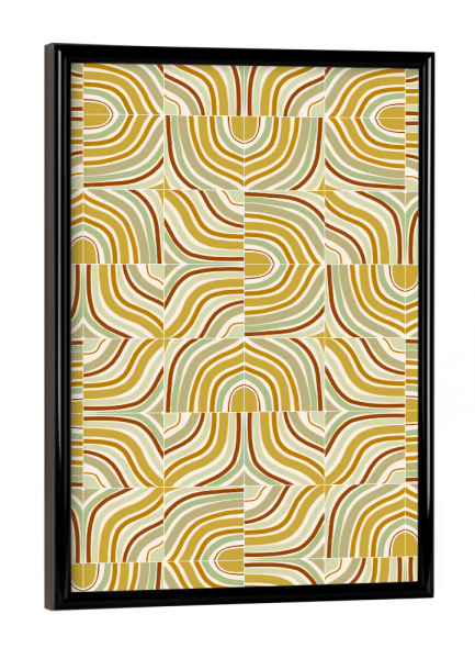 Poster mit schwarzem Rahmen "Ochre Mixed Marbled Tiles" artboxONE - Abstrakt,Marmor