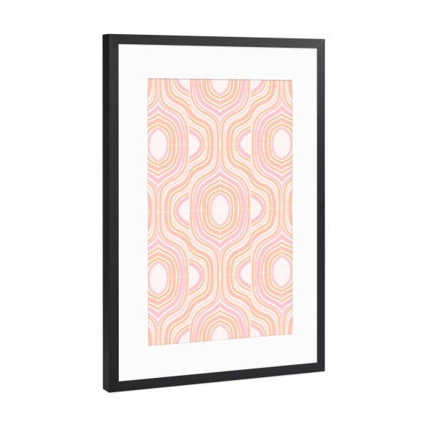 Poster mit Rahmen Schwarz (Metallic) "Peachy Marble Tiles" artboxONE - Abstrakt,Marmor