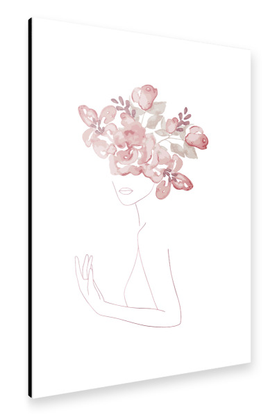 Alu-Dibond "Woman With Flowers On Head" 30x20 cm artboxONE