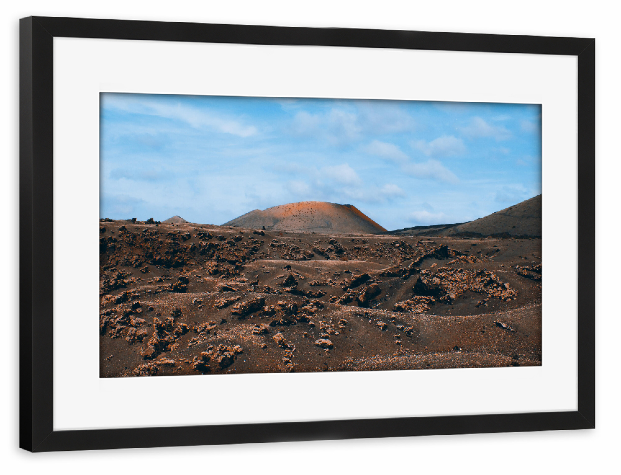 Poster mit Rahmen schwarz "Vulkanlandschaft Lanzarote" artboxONE - Natur,Reise,Reise / Länder
