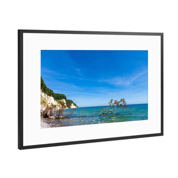 Poster mit Rahmen Schwarz (Metallic) "Kreidefelsen Rügen" artboxONE - Natur,Reise,Reise / Strand und Meer