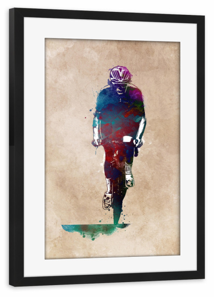 Poster mit Rahmen schwarz "Biker art sport" artboxONE - Sport,Sport / Motivation