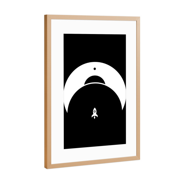 Poster mit Rahmen Kupfer "Retro Rocket" artboxONE - Geometrie,Galaxy