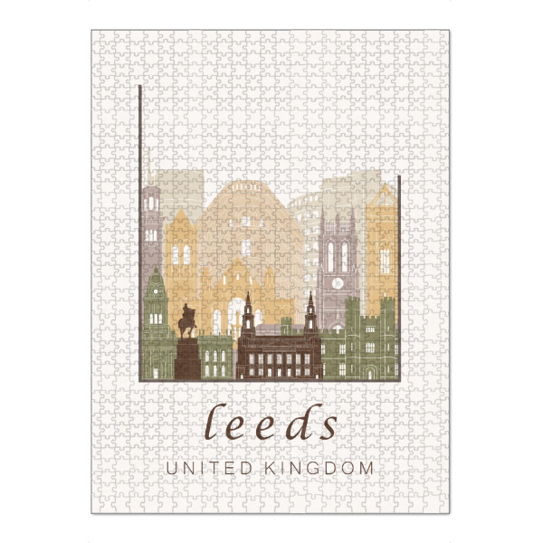 Puzzle Ravensburger "Leeds skyline rustic" artboxONE - Städte,Reise,Architektur,Kartografie