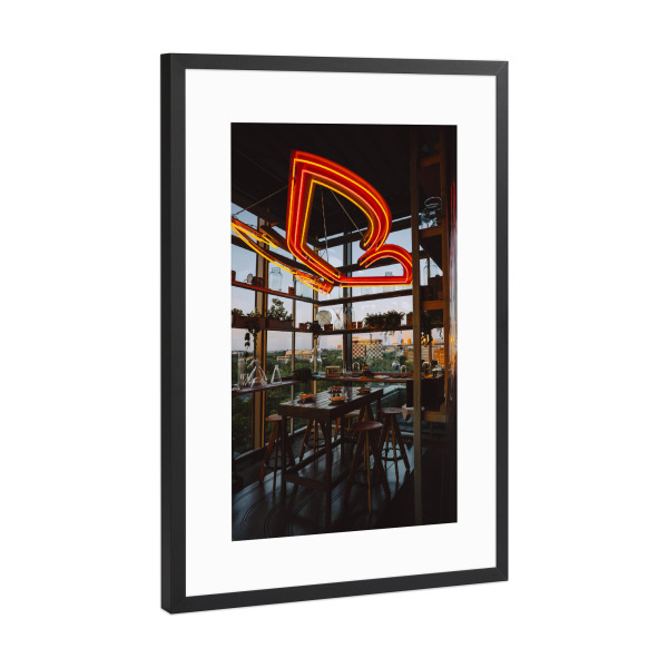Poster mit Rahmen Schwarz (Metallic) "Butterfly lights" artboxONE - Architektur