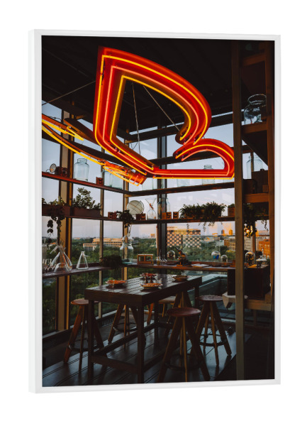 Poster mit weißem Rahmen "Butterfly lights" artboxONE - Architektur