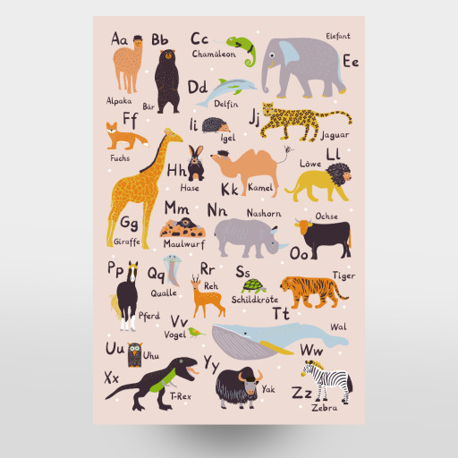 ABC Tiere Lernposter Alphabet