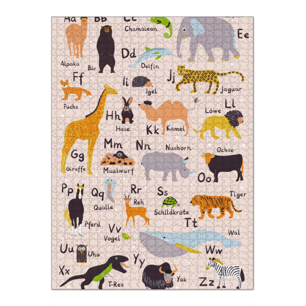 Puzzle Ravensburger "ABC Tiere Lernposter Alphabet" artboxONE - Typografie,Natur,Für Kinder,Tiere,Buchstaben