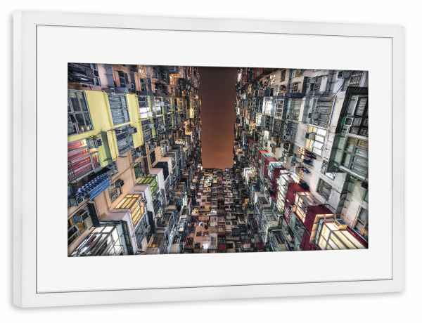 Poster mit Rahmen weiß "Hong Kong style" artboxONE - Städte,Reise,Architektur,Reise / Asien,Reise / Länder