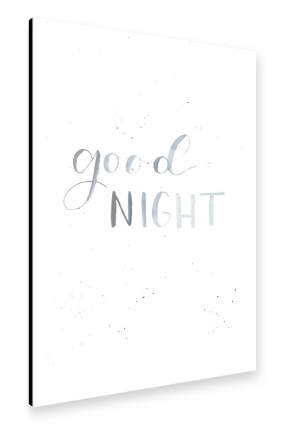 Alu-Dibond "Good Night Handlettering" 30x20 cm artboxONE
