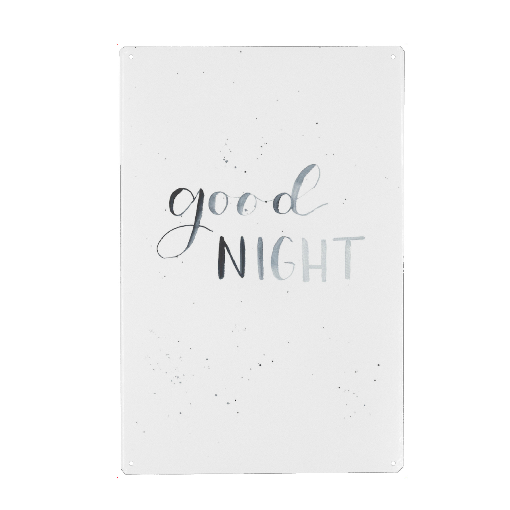 Holzbild "Good Night Handlettering" artboxONE - Typografie,Für Kinder,Schwarzweiß