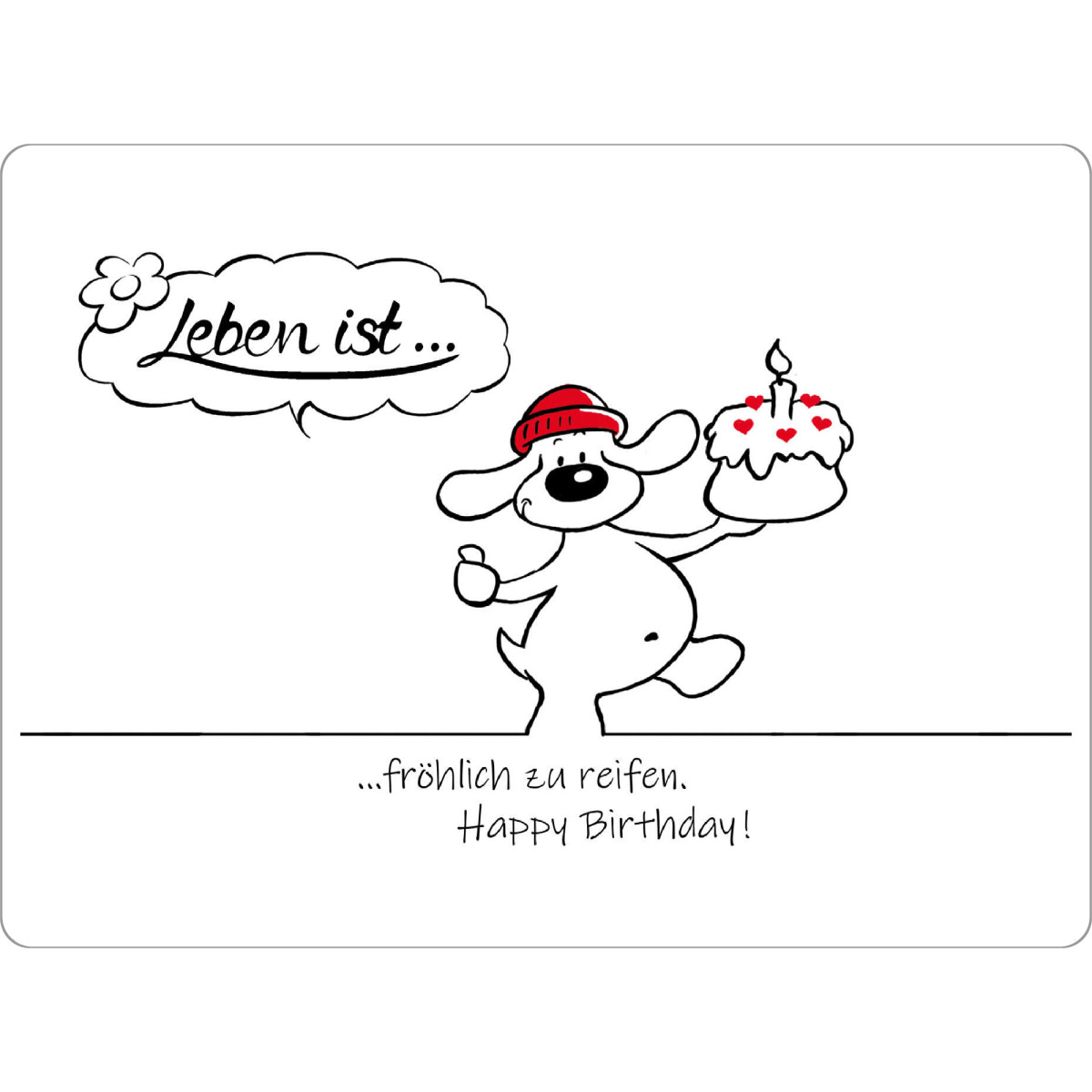 Tischset "Leben ist... Happy Birthday" artboxONE - Typografie,Tiere,Comic,Lustig