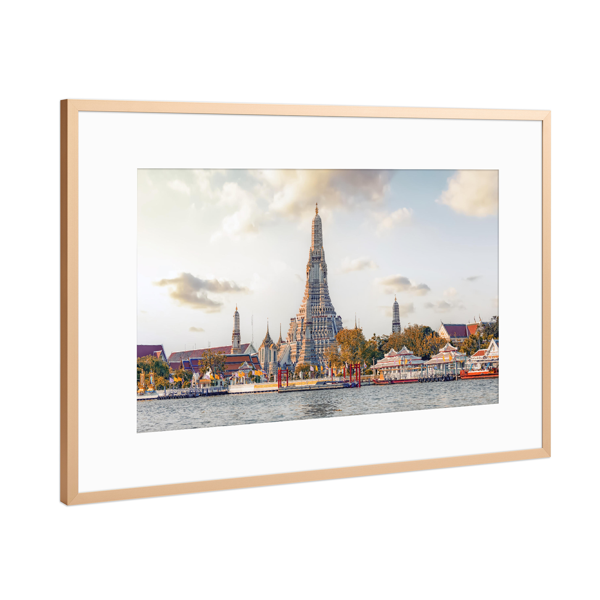 Poster mit Rahmen Kupfer "Wat Arun" artboxONE - Städte,Reise,Architektur,Reise / Asien,Reise / Länder