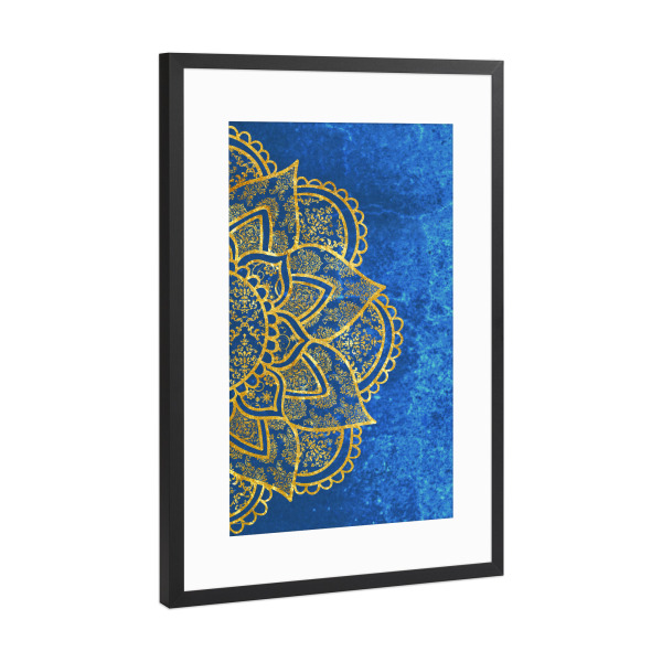 Poster mit Rahmen Schwarz (Metallic) "Mandala Ocean" artboxONE - Abstrakt,Geometrie