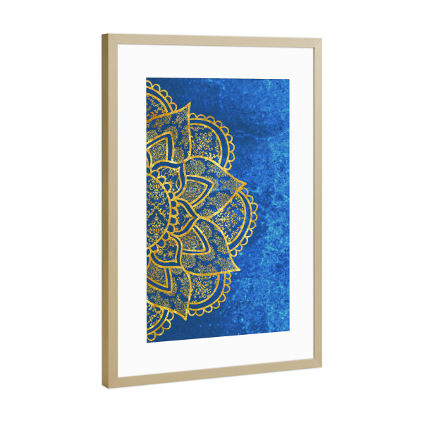 Poster mit Rahmen Gold "Mandala Ocean" artboxONE - Abstrakt,Geometrie