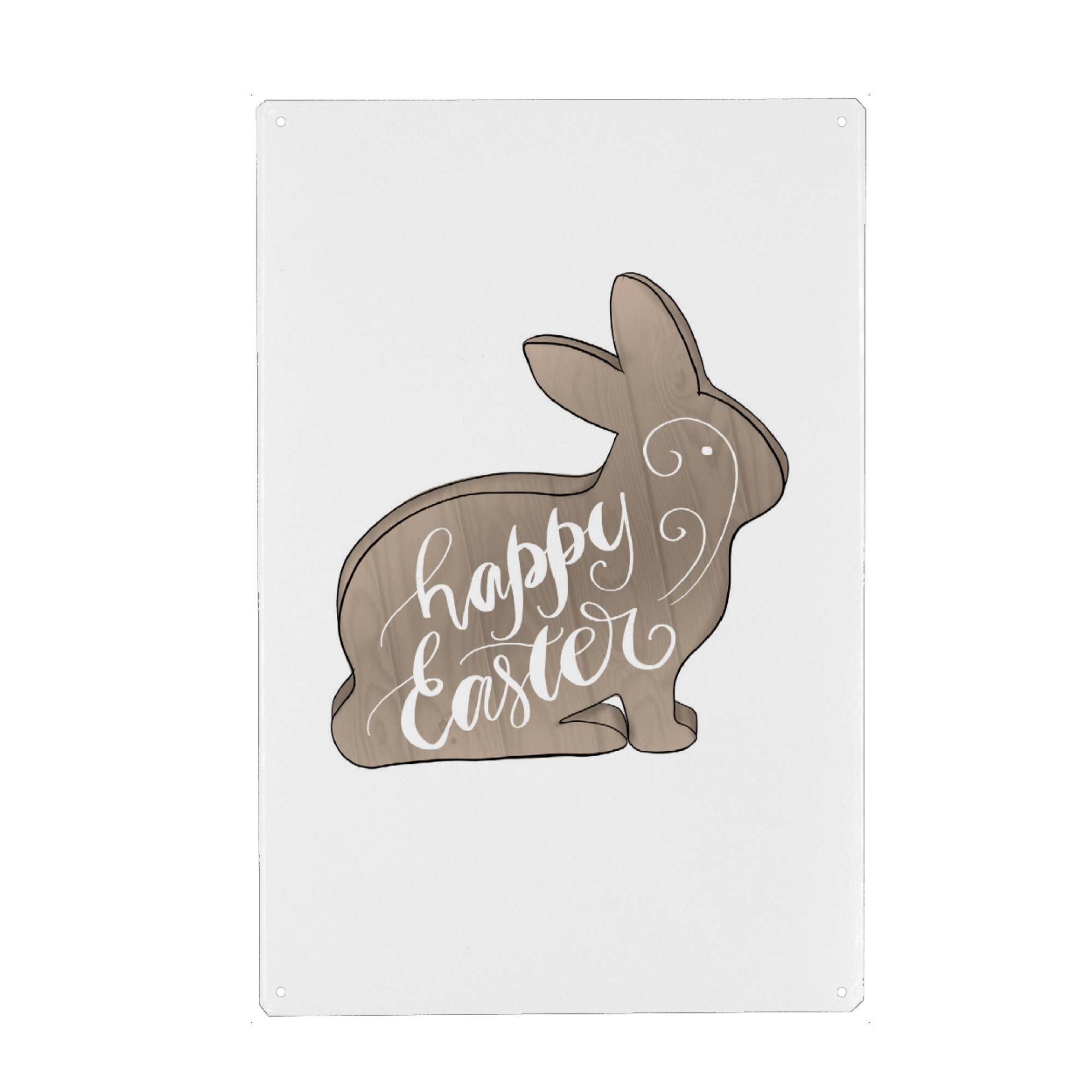 Holzbild "Happy Easter | Rabbit Illustration" artboxONE - Natur,Für Kinder,Tiere,Für Mama,Lustig