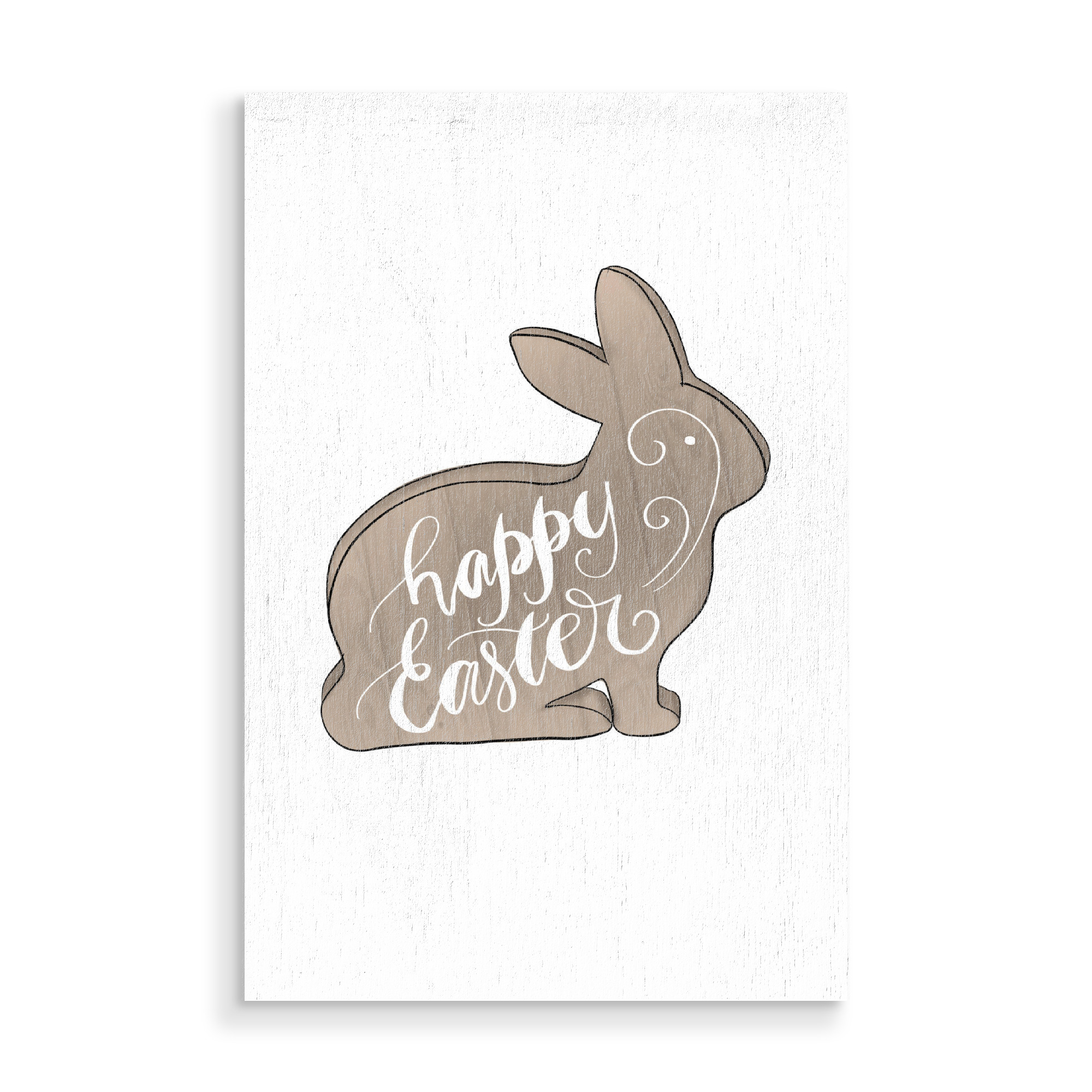 Holzbild "Happy Easter | Rabbit Illustration" artboxONE - Natur,Für Kinder,Tiere,Für Mama,Lustig
