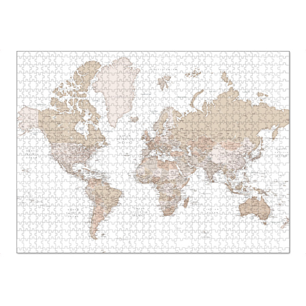 Puzzle Ravensburger "Detailed world map, Louie" artboxONE - Reise,Reise / Länder,Kartografie