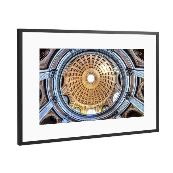 Poster mit Rahmen Schwarz (Metallic) "Dome in the Vatican" artboxONE - Städte,Reise,Architektur,Reise / Länder,Städte / Rom