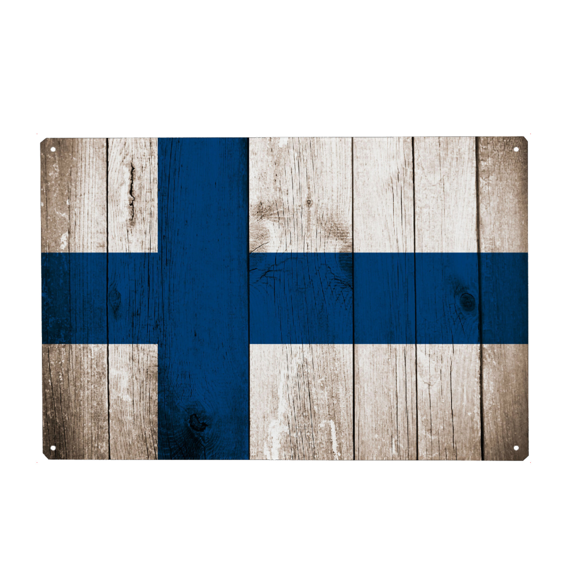 Metall Poster "Finland Vintage Flag" artboxONE - Reise,Reise / Länder