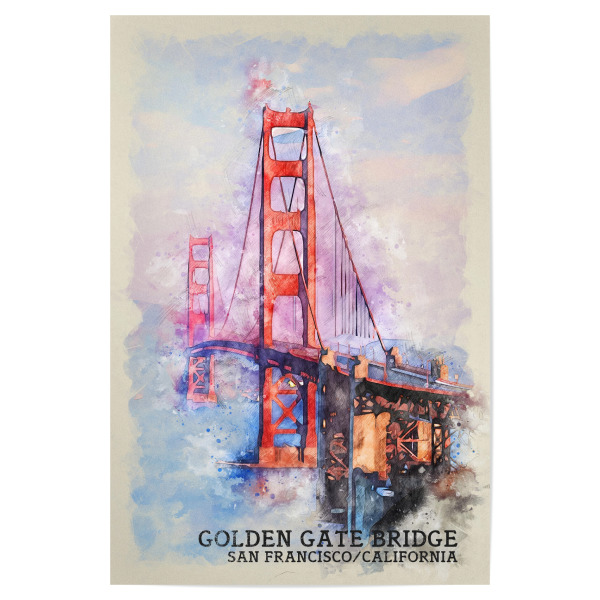 Poster "Golden Gate Bridge Sketch" artboxONE - Städte,Reise,Architektur,Städte / San Francisco