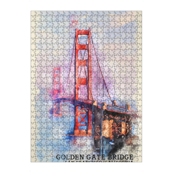 Puzzle Ravensburger "Golden Gate Bridge Sketch" artboxONE - Städte,Reise,Architektur,Städte / San Francisco