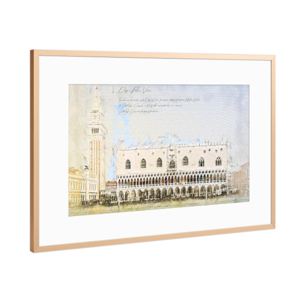 Poster mit Rahmen Kupfer "Doge's Palace, Venice" artboxONE - Städte,Architektur,Städte / Venedig