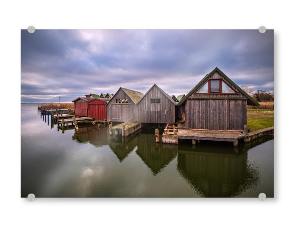 Acrylglasbild "Bootshäuser in Althagen" artboxONE - Natur,Reise,Architektur,Reise / Strand und Meer