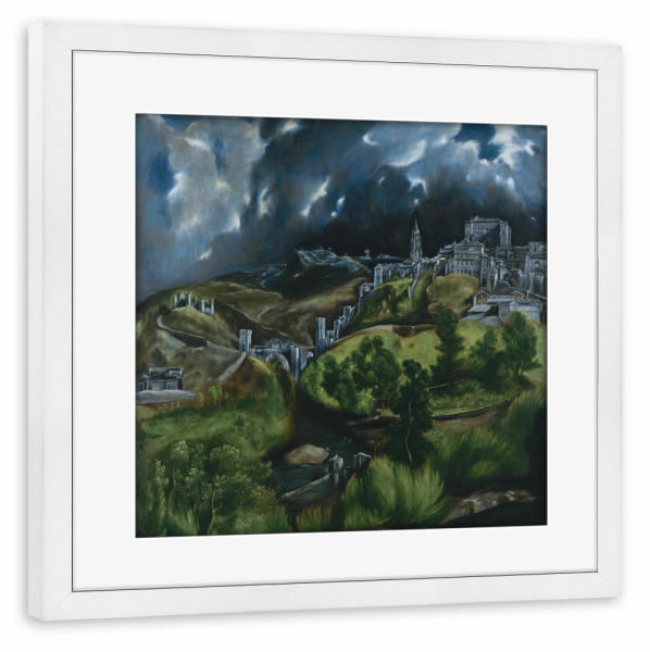 Poster mit Rahmen weiß "Blick auf Toledo" artboxONE - Städte,Natur,Reise,Architektur