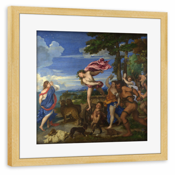Poster mit Rahmen kiefer "Bacchus and Ariadne von Tizian" artboxONE - Natur,Tiere,Menschen