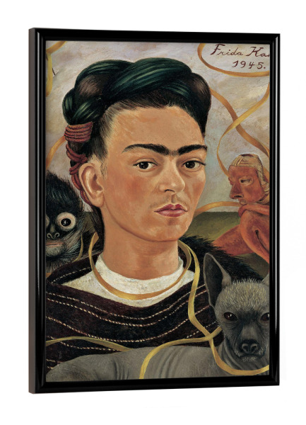 Poster mit schwarzem Rahmen "Selbstbildnis mit Äffchen" artboxONE - Natur,Tiere,Menschen