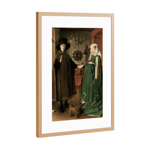 Poster mit Rahmen Kupfer "Die Arnolfini-Hochzeit - van Eyck" artboxONE - Menschen,Architektur