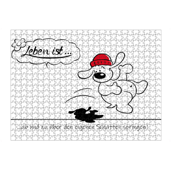 artboxONE Puzzle "Leben ist... Schatten springen" artboxONE - Typografie,Tiere,Comic,Lustig