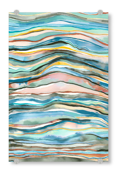 Acrylglasbild "Blue Terra Mineral Agate Layers" artboxONE - Natur,Abstrakt,Marmor