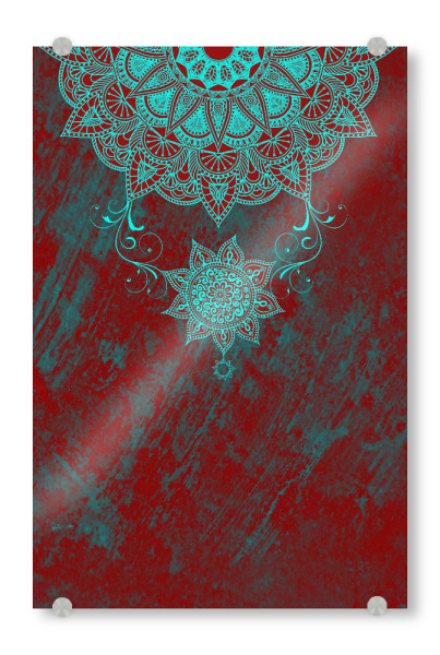 Acrylglasbild "Mandala Cyan drop" artboxONE - Abstrakt,Geometrie