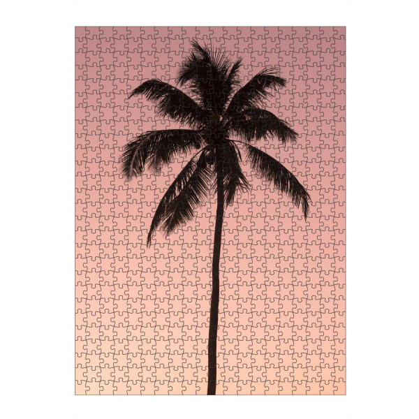 Puzzle Ravensburger "Palm Tree at Sunset" artboxONE - Natur,Reise - Silhouette,Palm,Sunset,Summer,Nature,Sonnenuntergang,Palmen,Palme,Strand,Beach