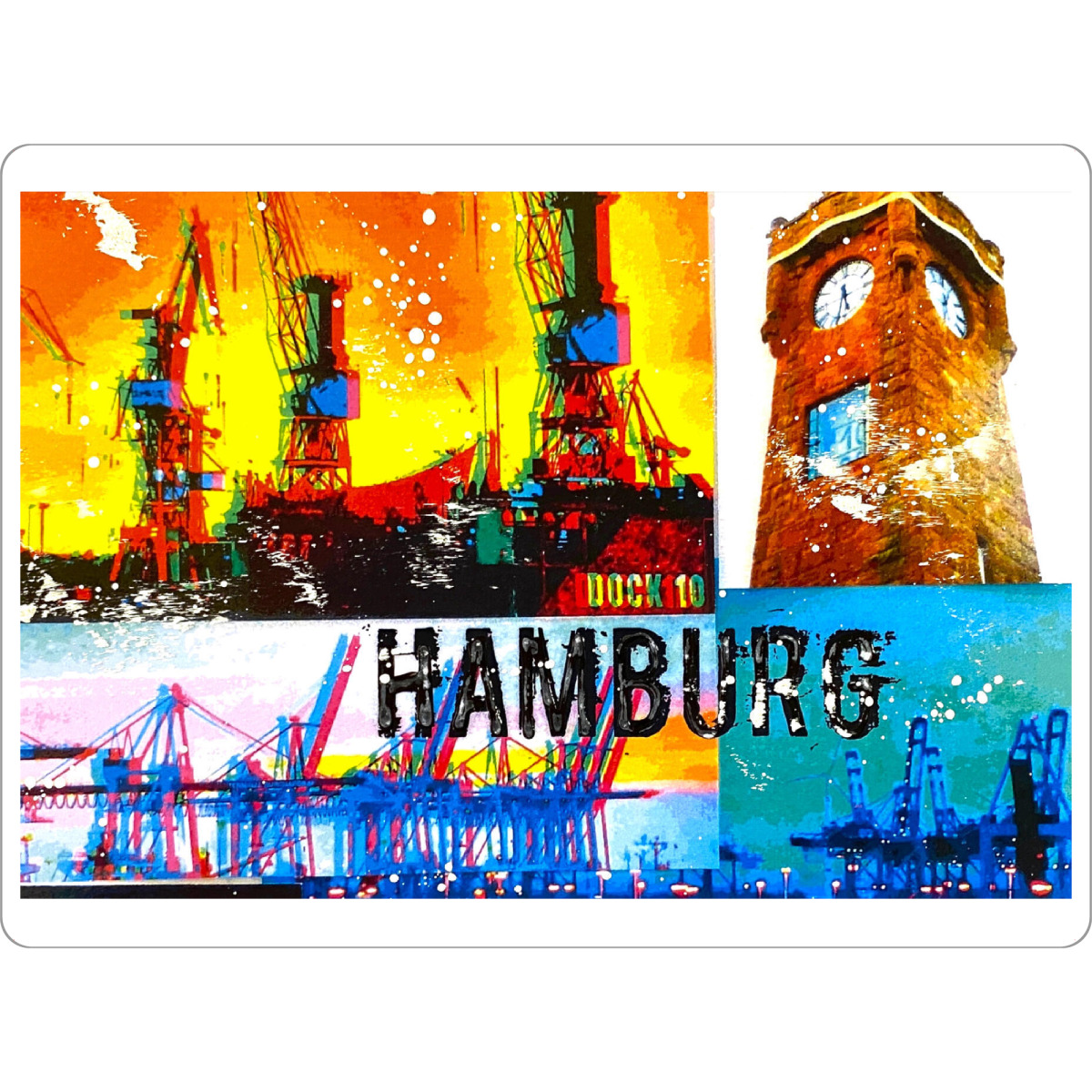 Tischset "Pop Art Hamburg Collage" artboxONE - Städte,Städte / Hamburg,Reise,Architektur,Reise / Länder