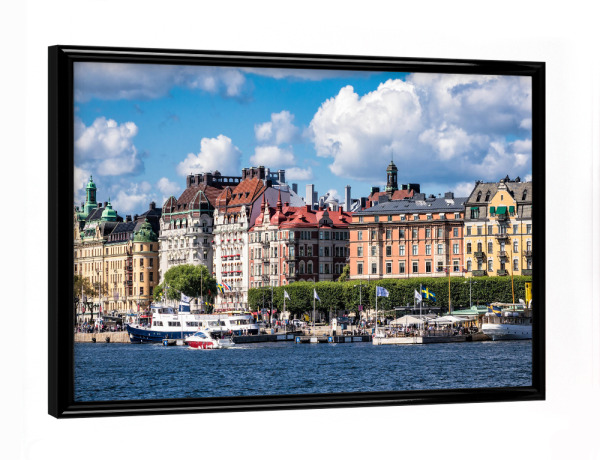 Poster mit schwarzem Rahmen "Häuser in Stockholm" artboxONE - Architektur,Reise / Länder,Städte / Stockholm