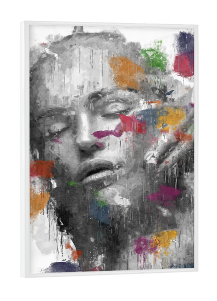 Poster mit weißem Rahmen "Spark Face" artboxONE - Menschen,Streetart