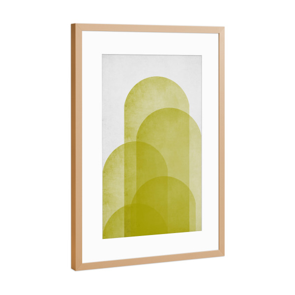 Poster mit Rahmen Kupfer "Gelbe Formen" artboxONE - Natur,Abstrakt,Geometrie,Fashion