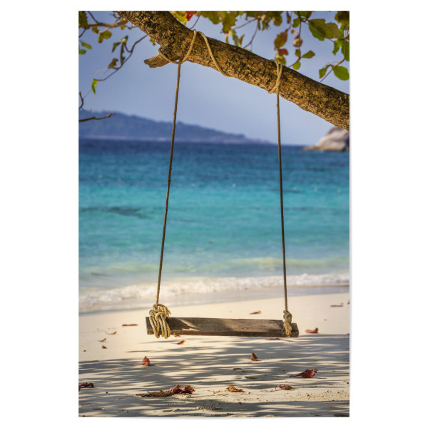 Poster "Holzschaukel am Strand" artboxONE - Reise / Strand und Meer
