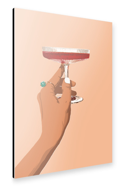 Alu-Dibond "Cheers to Love" 30x20 cm artboxONE